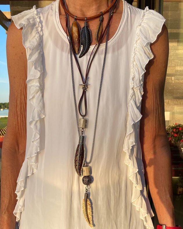 Feather necklaces