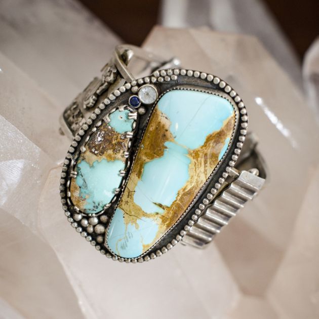 Turquoise Diamond Sapphire Sterling Silver bracelet