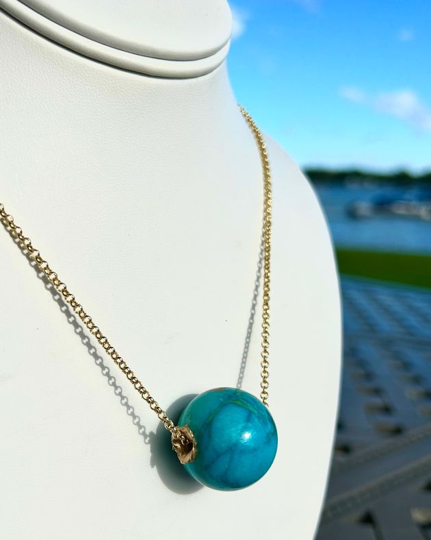 Large Turquoise bead necklace