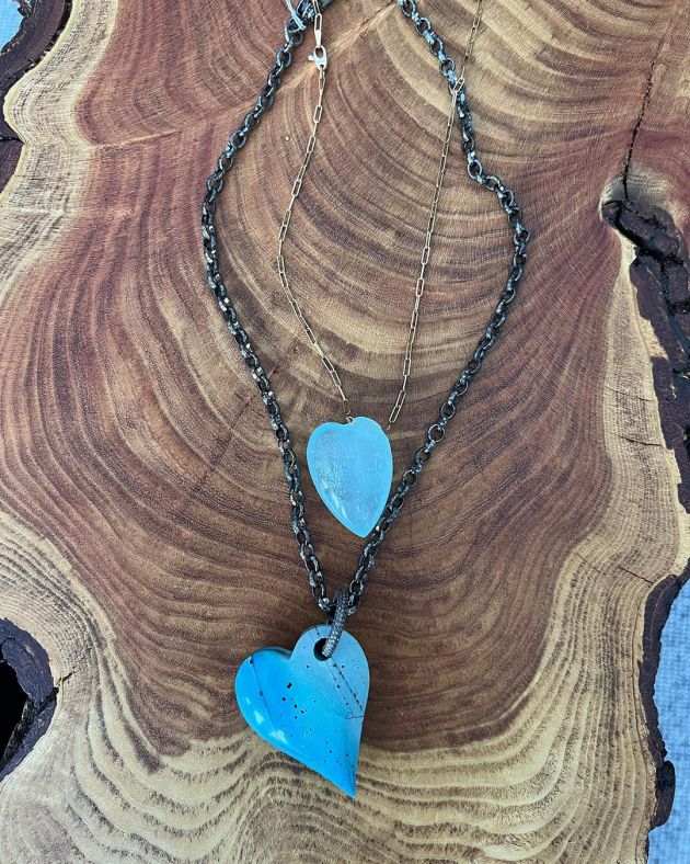 Aquamarine and turquoise necklaces