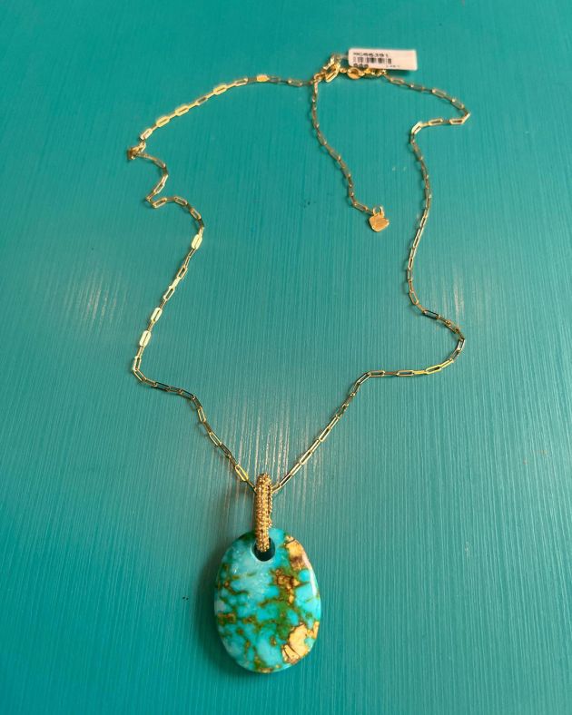 Turquoise gold chain
