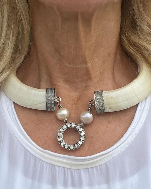 Tusks horn and bone necklace